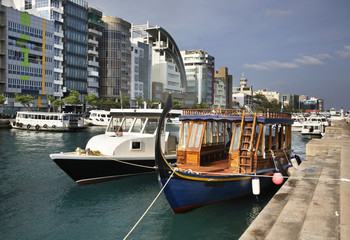Fototapeta na wymiar Port in Male. Republic of the Maldives