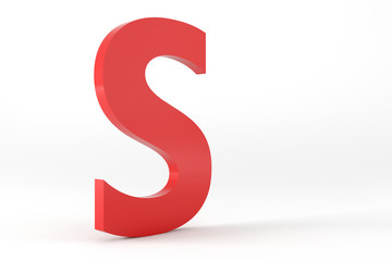Isolated Red Letter S