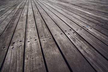 Rustic Wooden Floor Boardwalk in Perspective