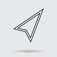 Flat line arrow icon for web and user interface design