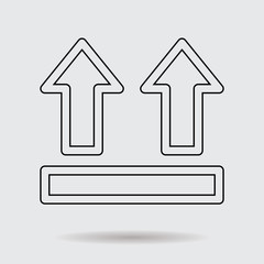 Flat line arrow icon for web and user interface design