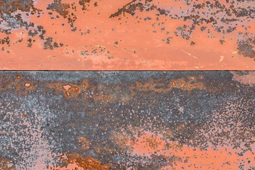 surface of rusty iron with remnants of old paint texture background
