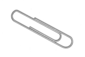 Single Paperclip Isolated on White