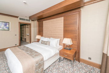 Fototapeta na wymiar Hotel room with modern interior