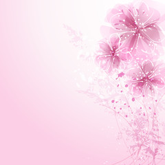 Fototapeta na wymiar vector background with pastel flowers
