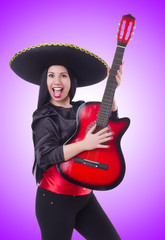 Fototapeta premium Guitar player isolated on the white