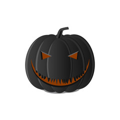 Halloween, black pumpkin Jack smile 