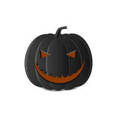 Halloween, black pumpkin Jack smile 