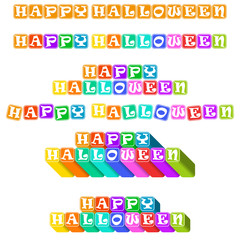 Happy Halloween multicolour font 3D