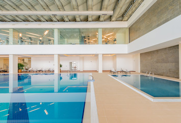 Indoor swimming pool in healthy concept