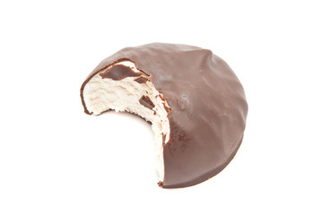 delicious zephyr with chocolate on white