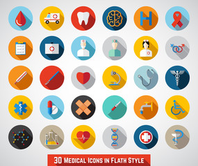 Medical Icons in Flat Style