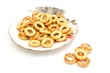 bagels on glass plate