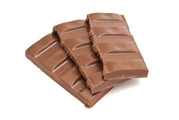 three slices of chocolate