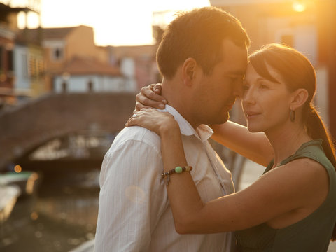 Italy, Venice, Mature Couple Embracing