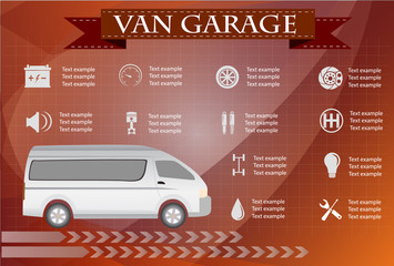 van service, repair Infographics. vector illustration