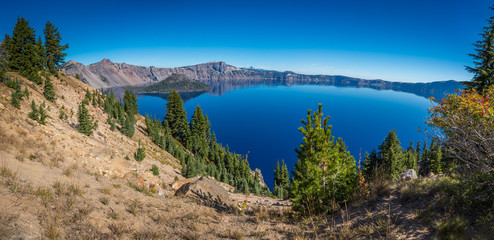Fototapeta premium Crater lake and surrounding areas