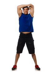 Muscular man isolated on the white