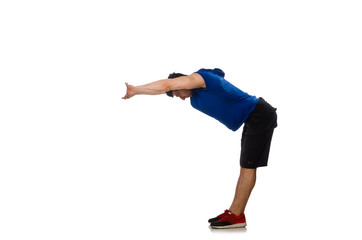 Muscular man isolated on the white