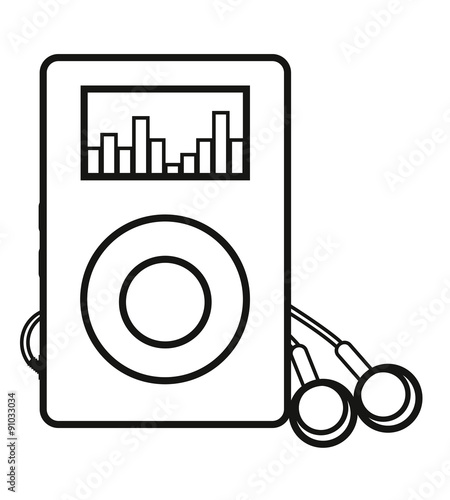Download "outline vector mp3 player " Stock image and royalty-free vector files on Fotolia.com - Pic 91033034