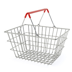 Empty shopping basket isolated on white backround