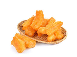 deep fried dough stick  on white background