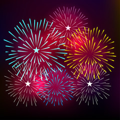 Fireworks Display for New year and all celebration vector illustration