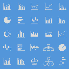 Graph color icons on blue background