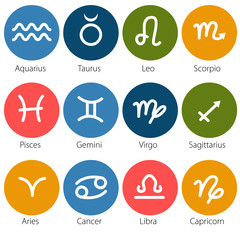 Astrological Zodiac Sign Icon Set