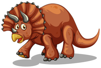 Dinosaur with horns on white