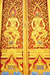 beautiful art of door in temple