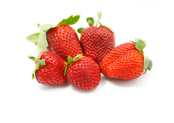 Fototapeta na wymiar Red juicy wet strawberries closeup