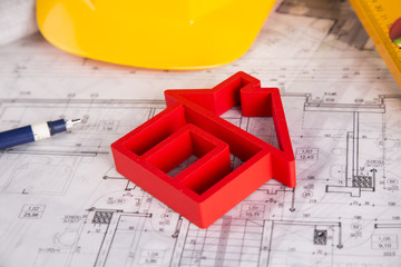 Project blueprints drawings of home model