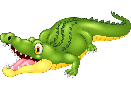 Cartoon crocodile happy
