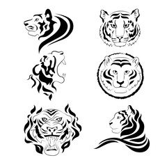 Tiger set vector