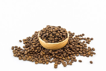 Group of roasted coffee beans.