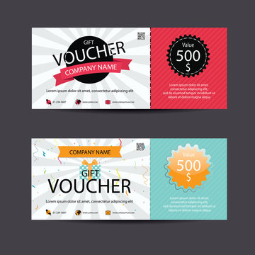 Voucher, Gift certificate, Coupon template, vector