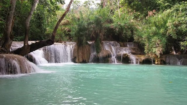 Tat Kuang Si waterfall in Luang Prabang, Laos.