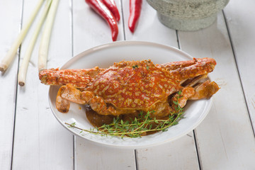 chili crab in in restaurant