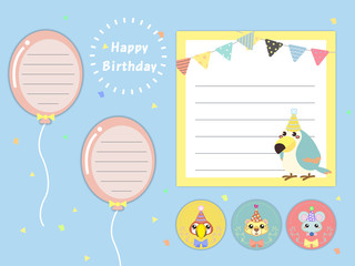 lovely birthday party memos set