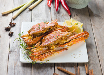 chili crab in in restaurant