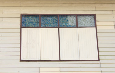 Old wooden window at old town ; Songkhla province Thailand
