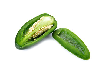 Mexican chili peppers or Jalapenos Chili Peppers on white backgr