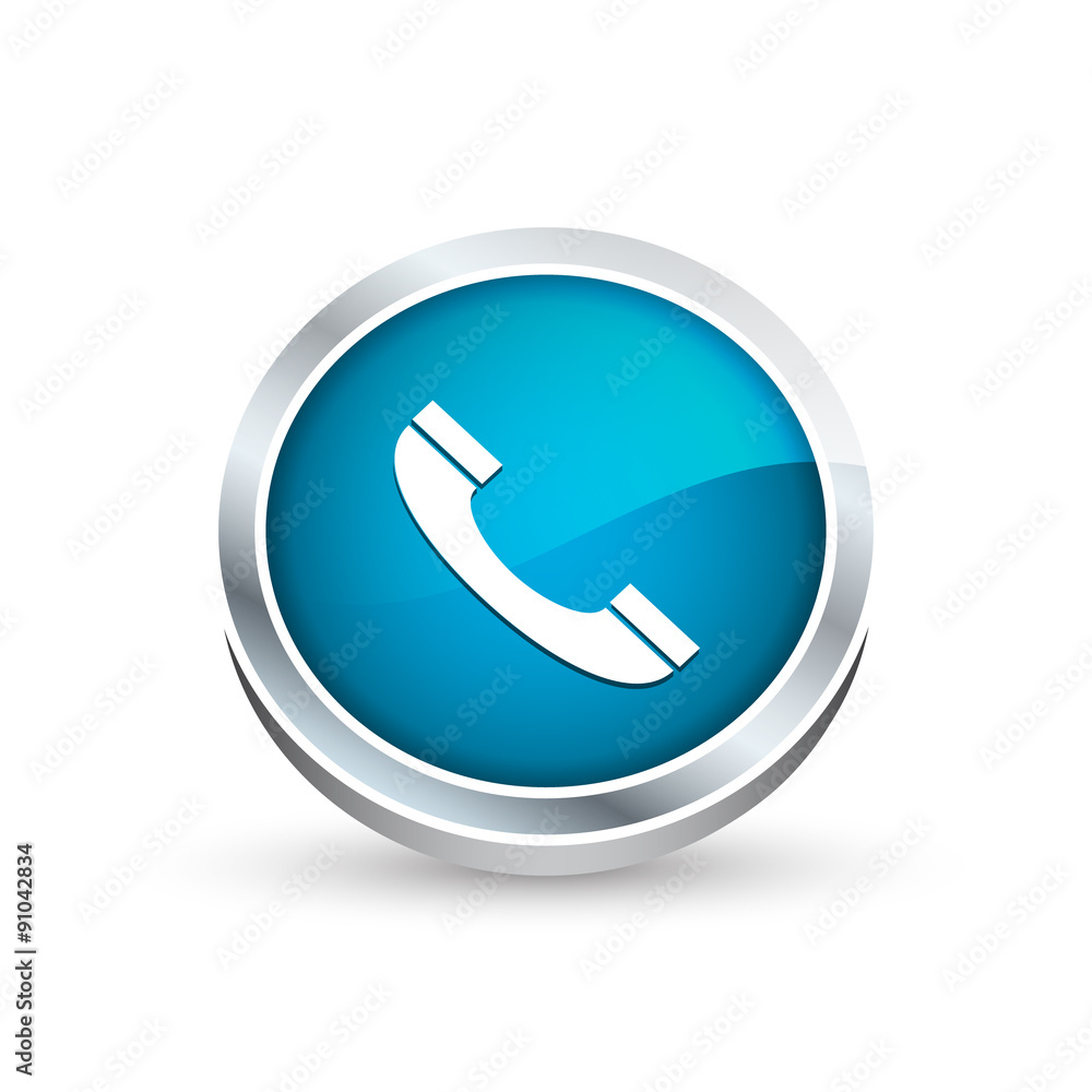 Aufkleber phone vector icon, button. three-dimensional view with perspective.