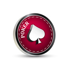 Red poker vector icon isolated on a white background