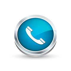 Phone vector icon, button. Three-dimensional view with perspective.