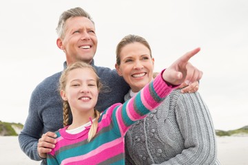 Family looking out towards the sea