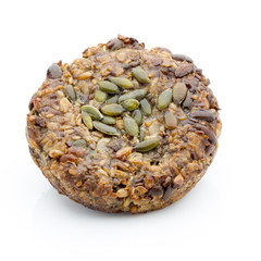 Grain bread on the white isolatd background.