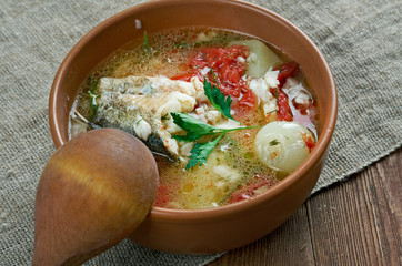 Russian Cossack fish soup