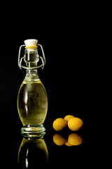 Fried potatoes with chunks of meat in a clay pot on isolated a white background